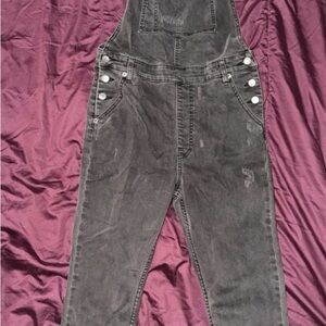 RVCA Women’s Black/ Charcoal Denim Overalls